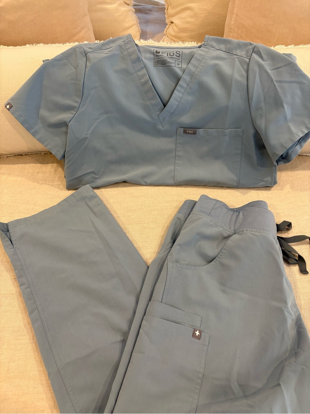 Figs Scrub Top & Bottoms in Slate